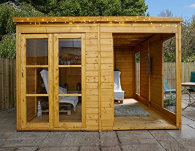 10 x 10 garden summer house - square with a corner opening