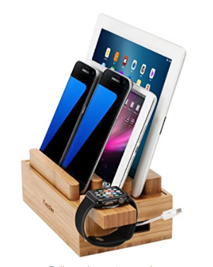charge multiple devices in one wooden dock