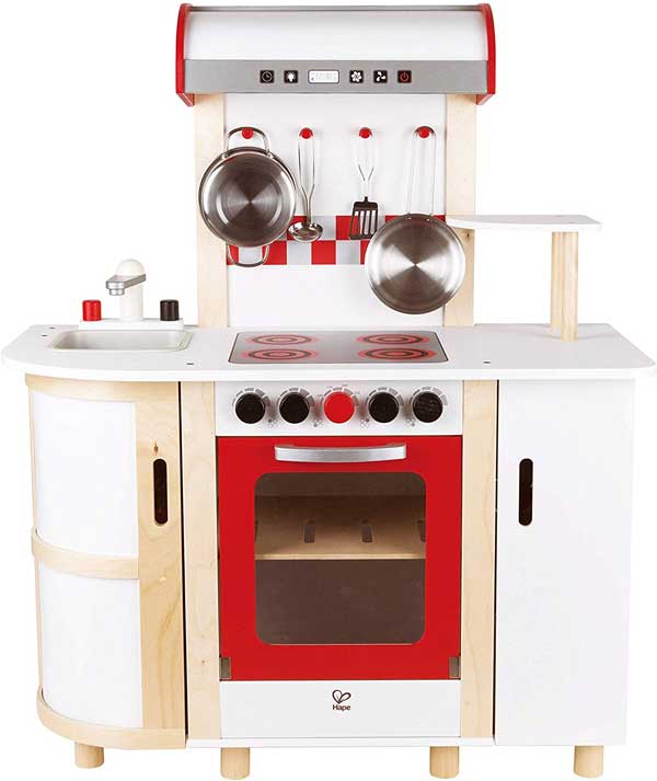hape complete play kitchen in red